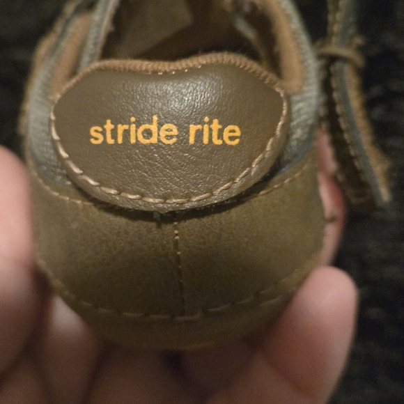 Stride Rite Brown and Orange Baby Walker Shoes - Picture 5 of 7